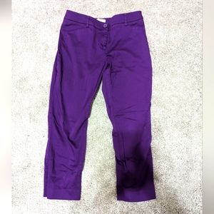 Purple Cropped Slacks, 0, New York and Company